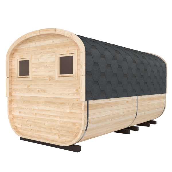 Fasssauna / Gartensauna / Banja / Quadro 4,0 m mit Vorraum